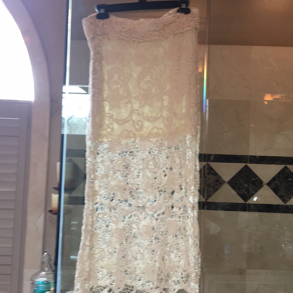 Cream lace skirt